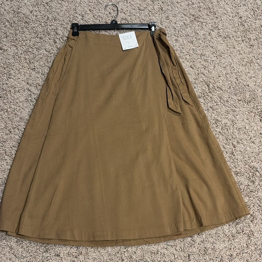 croft & barrow Brown A-Line Skirt with Side Tie - Picture 6 of 8